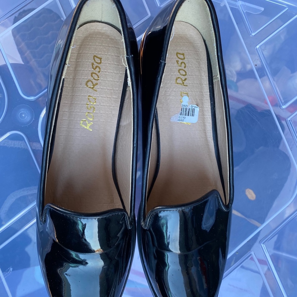 Rosa Rosa Black Shinnies Slip On Wedge Shoes S 9.5 - Picture 10 of 11